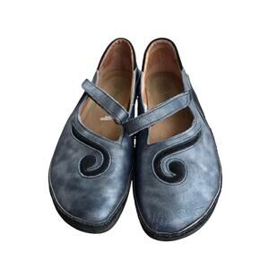 Naot Matai Leather Mary Jane Shoes Blue Size 7